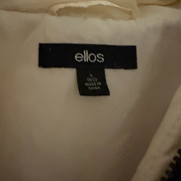 Ellos Cream fur Hooded Jacket Large - Picture 2 of 4